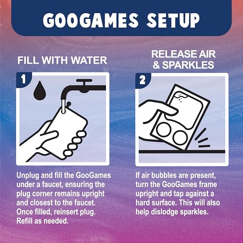 Sky Castle GooGames HandHeld Water Games with Floating Treasures Sensory Fidget Game Adventures NonToxic NoMess Mesmerizing Glitter Fun 3 Game Cards Included Refillable Perfect Travel Toy Arcade - Image 5