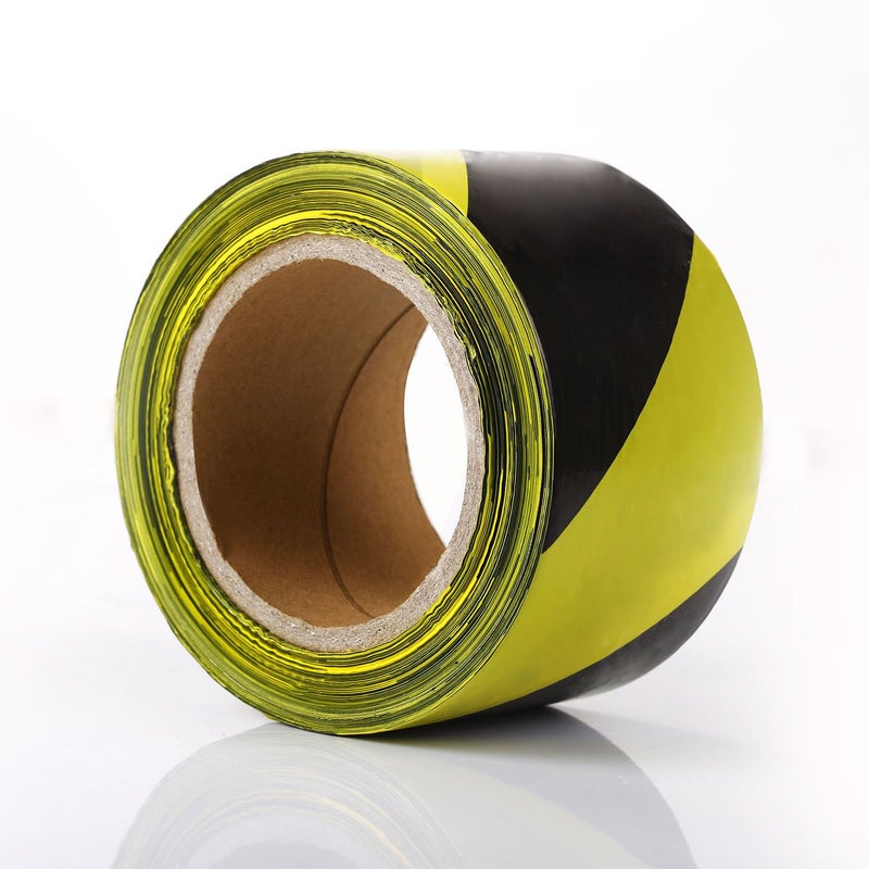 KINGPLAST Warning Tape - 2.8 Inch 660 feet Yellow Black Hazard Safety Striped Barricade Caution Tape No-Adhesive for Quarantine Danger Construction Police Crime Scene - Image 3