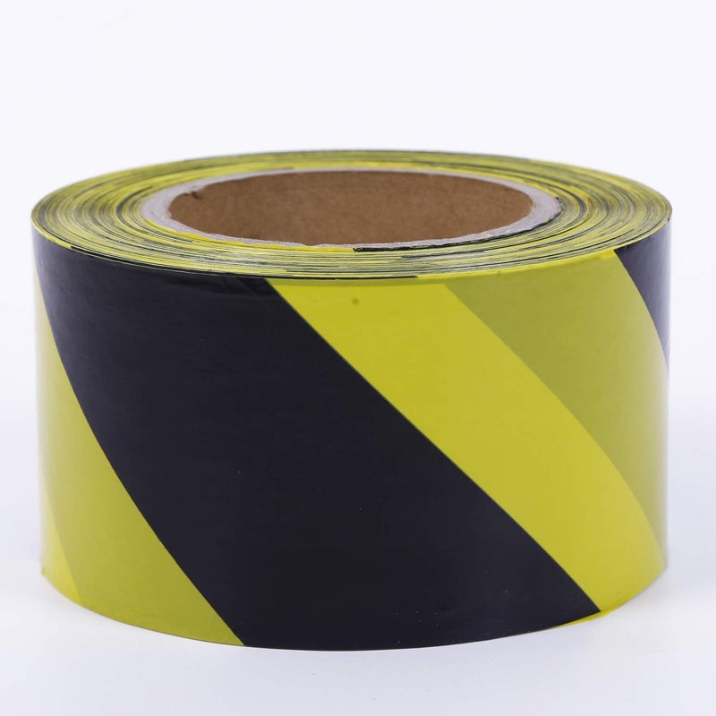 KINGPLAST Warning Tape - 2.8 Inch 660 feet Yellow Black Hazard Safety Striped Barricade Caution Tape No-Adhesive for Quarantine Danger Construction Police Crime Scene - Image 2