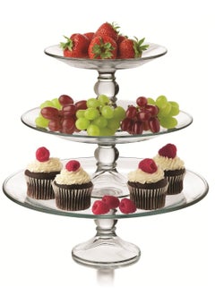 Dania A Set 3 Pieces Of Turkish Cake And Pastry Plates Clear Round Glass 13.0 x 14.6 cm  - Image 2