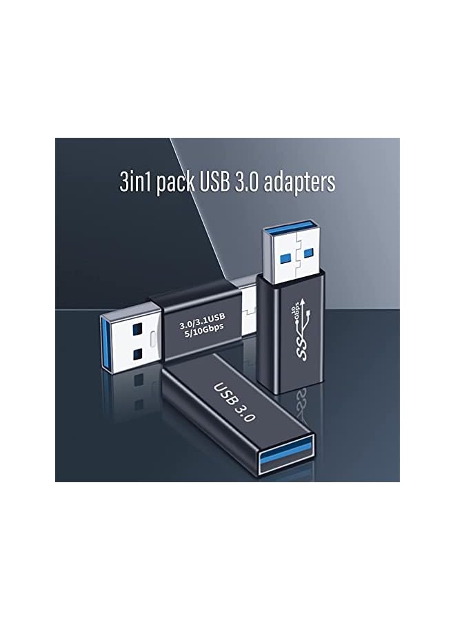 erorex طقم 3 أنواع من محولات USB 3.0 من أنثوي إلى أنثوي ومن ذكر إلى ذكر ومن أنثوي إلى ذكر محول اتصال موصل لتحويل بيانات الكمبيوتر المحمول كابل تمديد كابل نقل بيانات عالي السرعة - Image 2