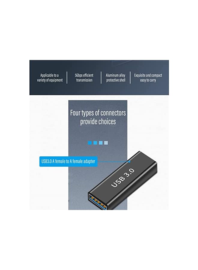 erorex طقم 3 أنواع من محولات USB 3.0 من أنثوي إلى أنثوي ومن ذكر إلى ذكر ومن أنثوي إلى ذكر محول اتصال موصل لتحويل بيانات الكمبيوتر المحمول كابل تمديد كابل نقل بيانات عالي السرعة - Image 4