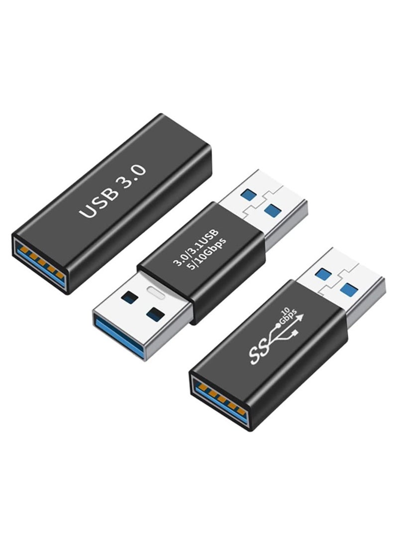 erorex طقم 3 أنواع من محولات USB 3.0 من أنثوي إلى أنثوي ومن ذكر إلى ذكر ومن أنثوي إلى ذكر محول اتصال موصل لتحويل بيانات الكمبيوتر المحمول كابل تمديد كابل نقل بيانات عالي السرعة - Image 1