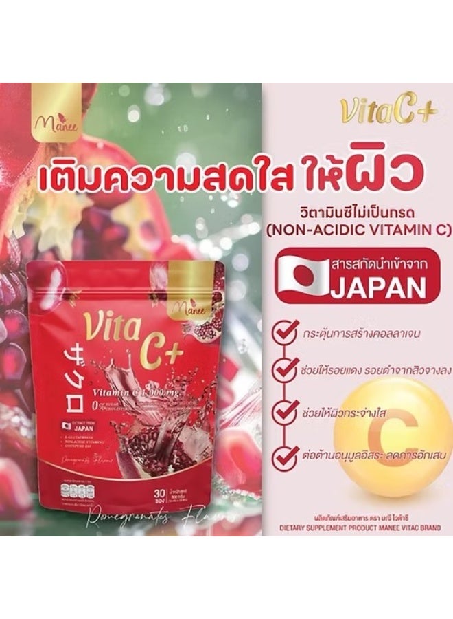 MANEES VitaC+ Vitamin C 1000mg with Pomegranate | Boost Immunity & Glowing Skin | 30 Sachets - Image 2