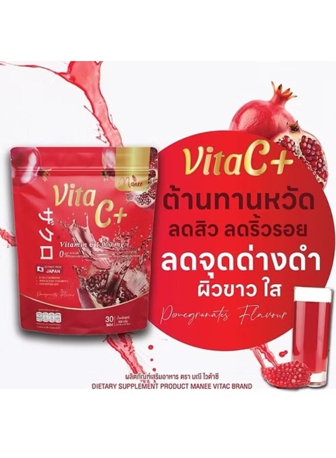MANEES VitaC+ Vitamin C 1000mg with Pomegranate | Boost Immunity & Glowing Skin | 30 Sachets - Image 1