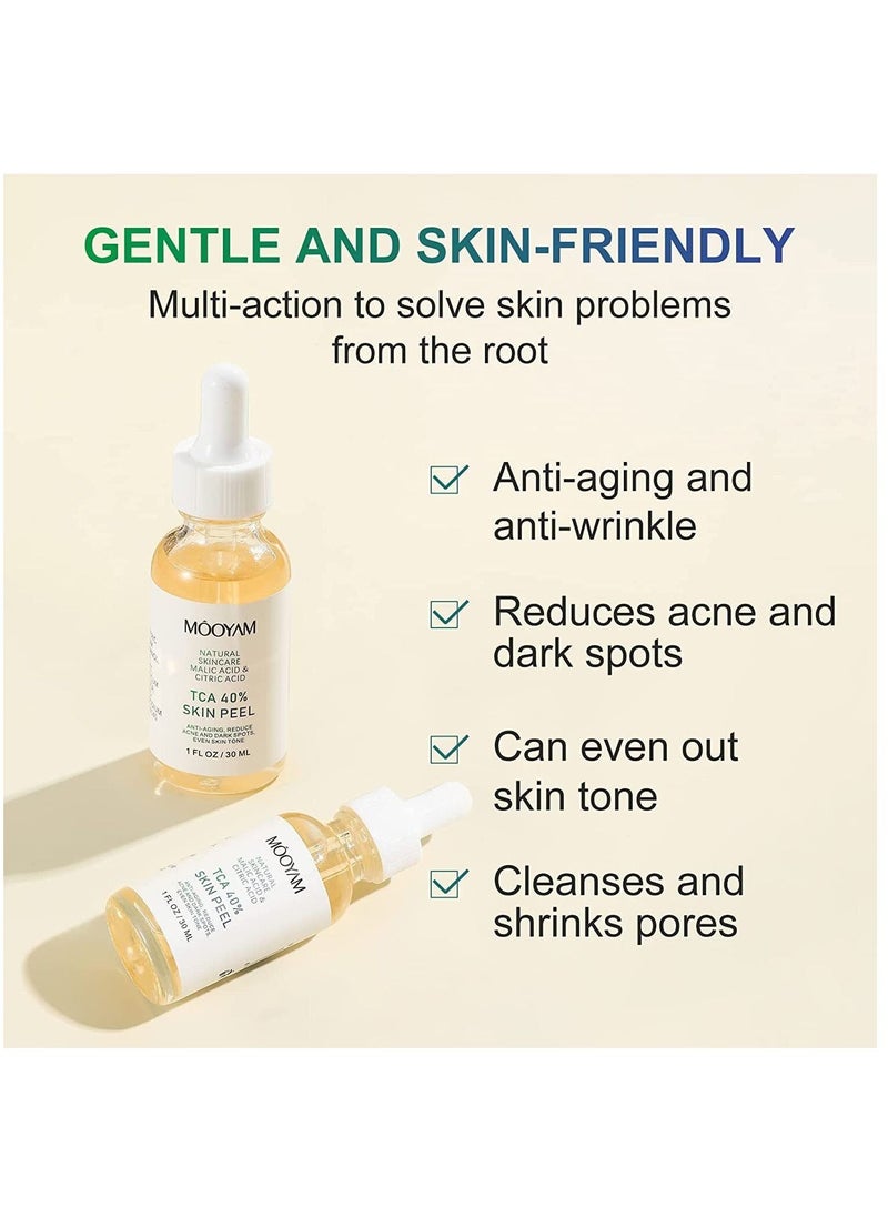 MOOYAM - 40% Citric Acid Peeling Serum Chemical Peel for Face Peeling Solution Skin Peel Chemical Exfoliant for Face Exfoliating Facial Peel for Dark Skin Dark Spots Acne Spot 30ml - Image 1