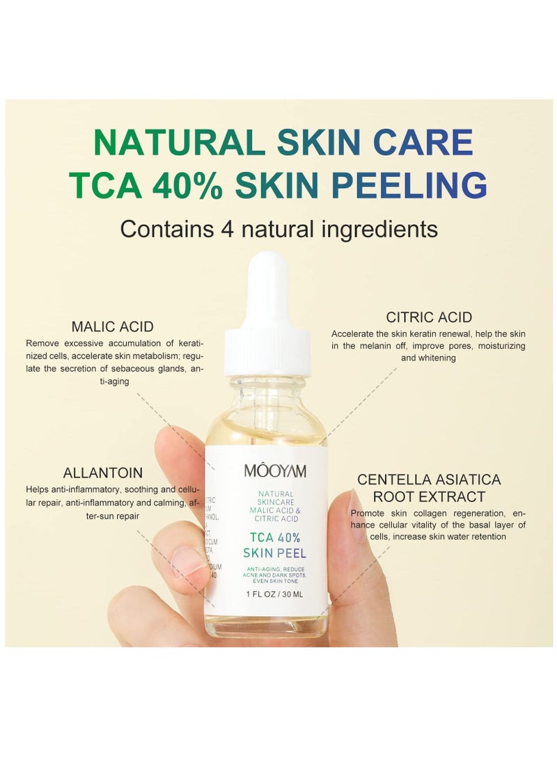 MOOYAM - 40% Citric Acid Peeling Serum Chemical Peel for Face Peeling Solution Skin Peel Chemical Exfoliant for Face Exfoliating Facial Peel for Dark Skin Dark Spots Acne Spot 30ml - Image 1
