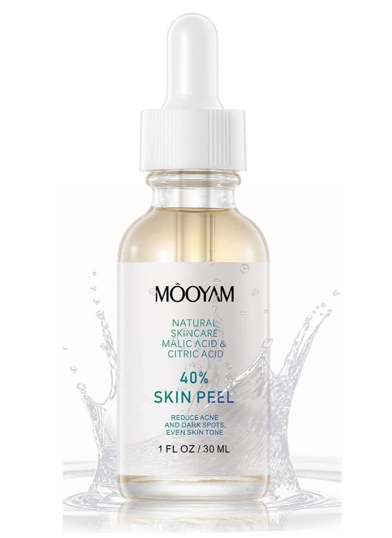 MOOYAM - 40% Citric Acid Peeling Serum Chemical Peel for Face Peeling Solution Skin Peel Chemical Exfoliant for Face Exfoliating Facial Peel for Dark Skin Dark Spots Acne Spot 30ml - Image 1