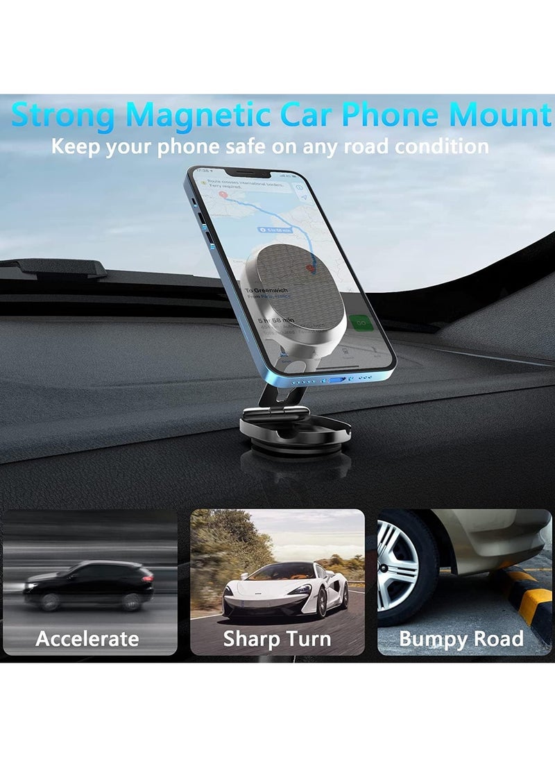 Kannzz 360° Rotation Magnetic Dashboard Car Phone Holder with Strong Magnet and 2 Metal Plates - Image 4