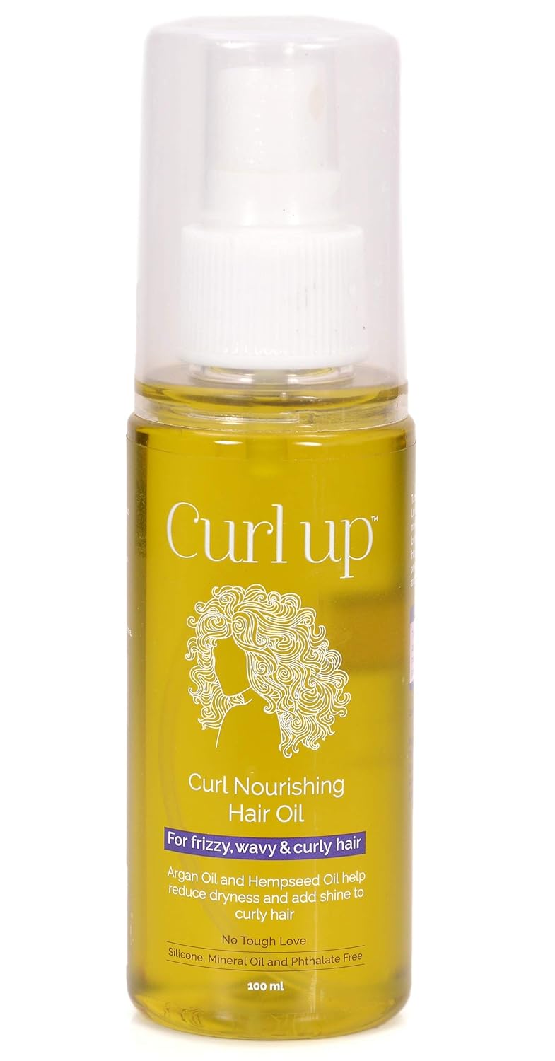 Curl Up Curl Up Curl Nourishing Hair Oil Light NonGreasy and NonSticky Oil for wavy and Curly hair I Silicone FreeMineral Oil Free and Phthalate free100ml  - Image 1
