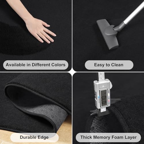 Amearea Modern Soft Hallway Runner Rug, 2x6 Feet Washable Runner Rugs for Hallway, Black Fluffy Rug Bedroom Bedside Rugs, Non Slip Memory Foam Rug Carpet for Entrance Kitchen Living Room Decor - Image 5