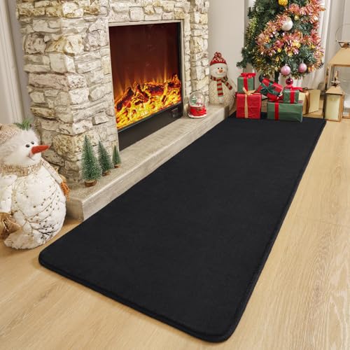 Amearea Modern Soft Hallway Runner Rug, 2x6 Feet Washable Runner Rugs for Hallway, Black Fluffy Rug Bedroom Bedside Rugs, Non Slip Memory Foam Rug Carpet for Entrance Kitchen Living Room Decor - Image 4