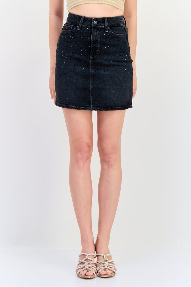 ESPRIT Women Embellished Mini Skirt, Black - Image 1