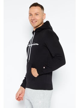 Champion Men Sportswear Fit Long Sleeve Outdoor Sweatshirt, Black  - Image 3