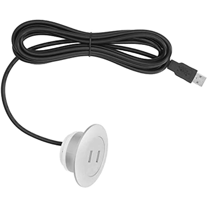 rayihni USB CHARGING SOCKET FLUSH MOUNT DUAL USB PORTS SMART CHARGING TECHNOLOGY INTEGRATED CIRCUIT PROTECTION FOR HOME SOFA BEDSIDE USE (SILVER) - Image 2