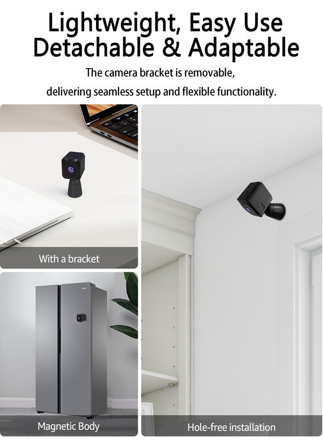 كاميرا AOBOCAM 4K HD داخلية للأمن الداخلي مع تحكم عبر تطبيق، خاصية كشف الحركة والرؤية الليلية، كاميرا لاسلكية قابلة لإعادة الشحن بتقنية الواي فاي للحيوانات الأليفة للمنزل/المكتب، تعمل على مدار الساعة طوال أيام الأسبوع، تسجيل فيديو فقط (4K) - Image 2