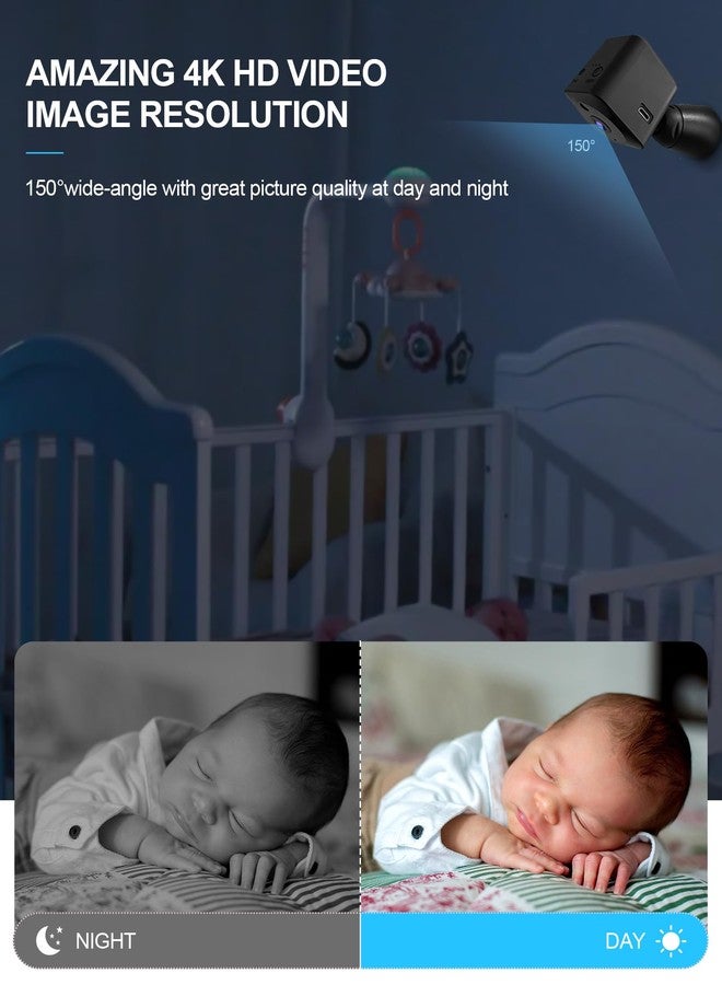 كاميرا AOBOCAM 4K HD داخلية للأمن الداخلي مع تحكم عبر تطبيق، خاصية كشف الحركة والرؤية الليلية، كاميرا لاسلكية قابلة لإعادة الشحن بتقنية الواي فاي للحيوانات الأليفة للمنزل/المكتب، تعمل على مدار الساعة طوال أيام الأسبوع، تسجيل فيديو فقط (4K) - Image 5