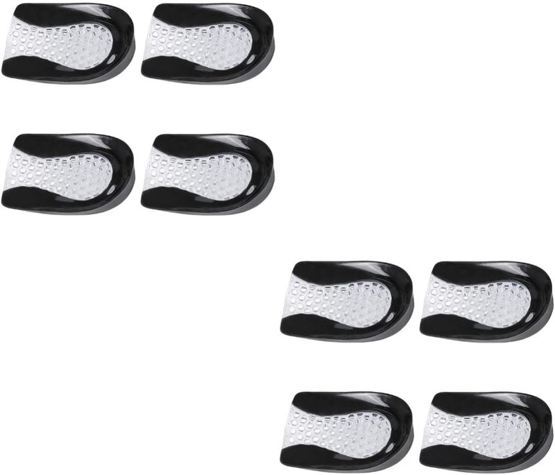 cheekyglo 4 Pairs Sole Design Men Pad Cushions Back for Inserts Shoe Anti-wear Pads Spur Insoles Honeycomb Abrasion Slip Heel Half Yard Anti- Care Black Women Bone Spurs Cushion Fasciitis - Image 1