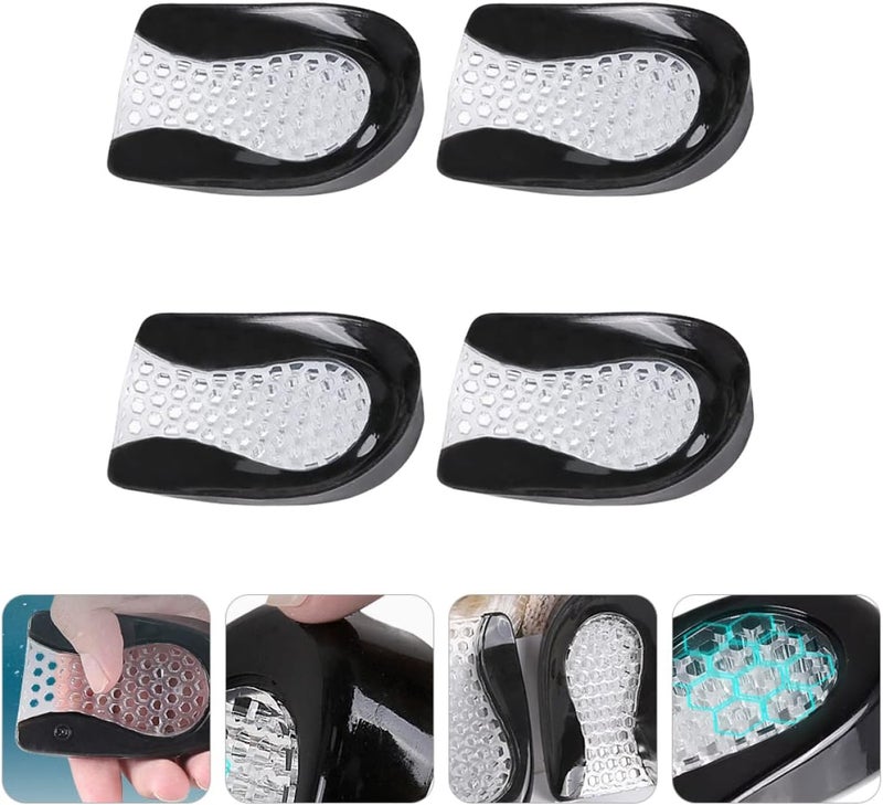cheekyglo 4 Pairs Sole Design Men Pad Cushions Back for Inserts Shoe Anti-wear Pads Spur Insoles Honeycomb Abrasion Slip Heel Half Yard Anti- Care Black Women Bone Spurs Cushion Fasciitis - Image 5
