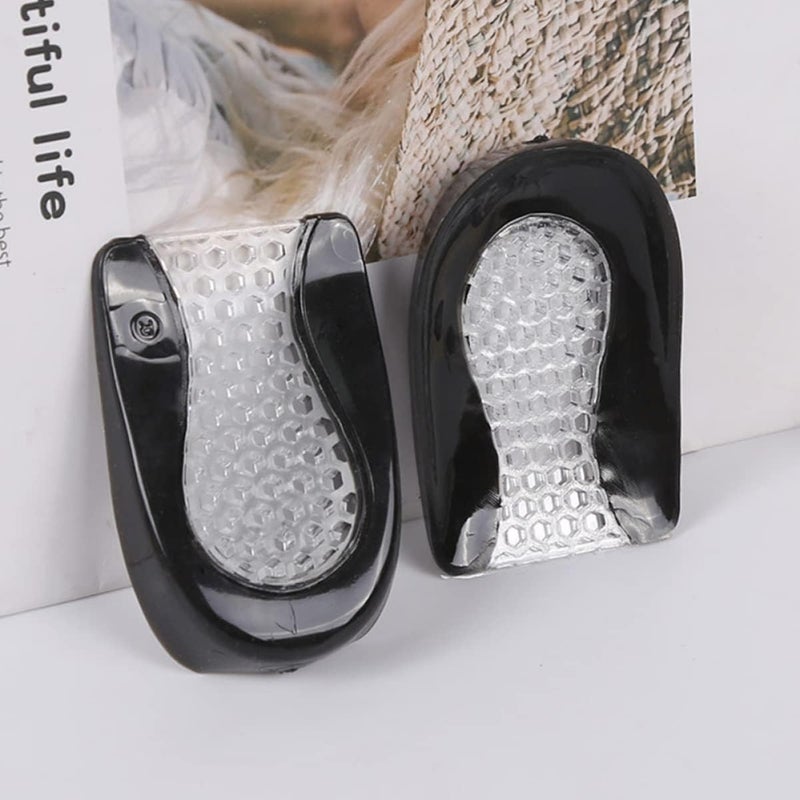 cheekyglo 4 Pairs Sole Design Men Pad Cushions Back for Inserts Shoe Anti-wear Pads Spur Insoles Honeycomb Abrasion Slip Heel Half Yard Anti- Care Black Women Bone Spurs Cushion Fasciitis - Image 3