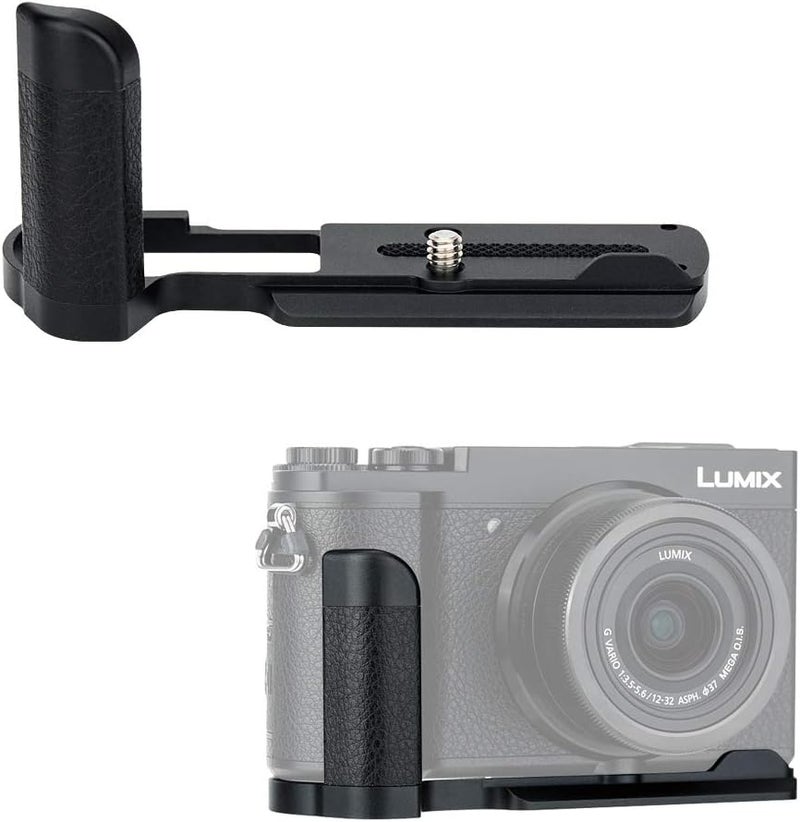 جي جي سي مقبض يدوي معدني صلب من DMW-HGR2 مع حامل آمن لكاميرات Panasonic GX85 GX80 GX9 GX7 Mark II III، تصميم وسادات مضادة للانزلاق وتصميم لوحة تحرير سريعة من نوع Arca Swiss - Image 1