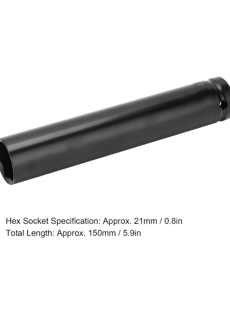GGOOT Hand Drill Sockets Head, Hex Nut Adapter Socket High Hardness 21x150mm Carbon Steel Good Match for Ratchet Spanners for Pneumatic Drills  - Image 4