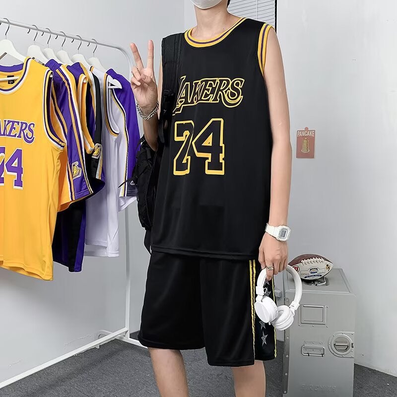 Summer Basketball Uniform Boys Suit Student Vest Sportswear Loose Basketball Jersey Sleeveless T-Shirt Shorts Complete Set - Image 1
