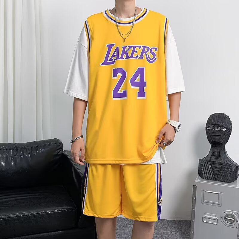 Summer Basketball Uniform Boys Suit Student Vest Sportswear Loose Basketball Jersey Sleeveless T-Shirt Shorts Complete Set - Image 2