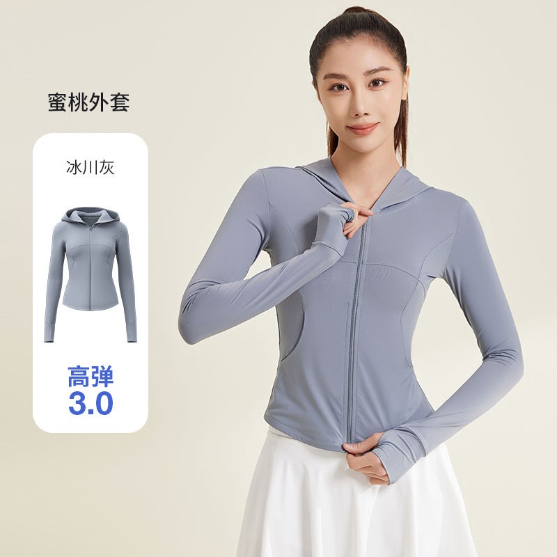 Generic New UPF50 Lightweight Sunscreen Clothing Womens Breathable Ice Sense Hooded UV Protection Sunscreen Clothing Glacier Grey