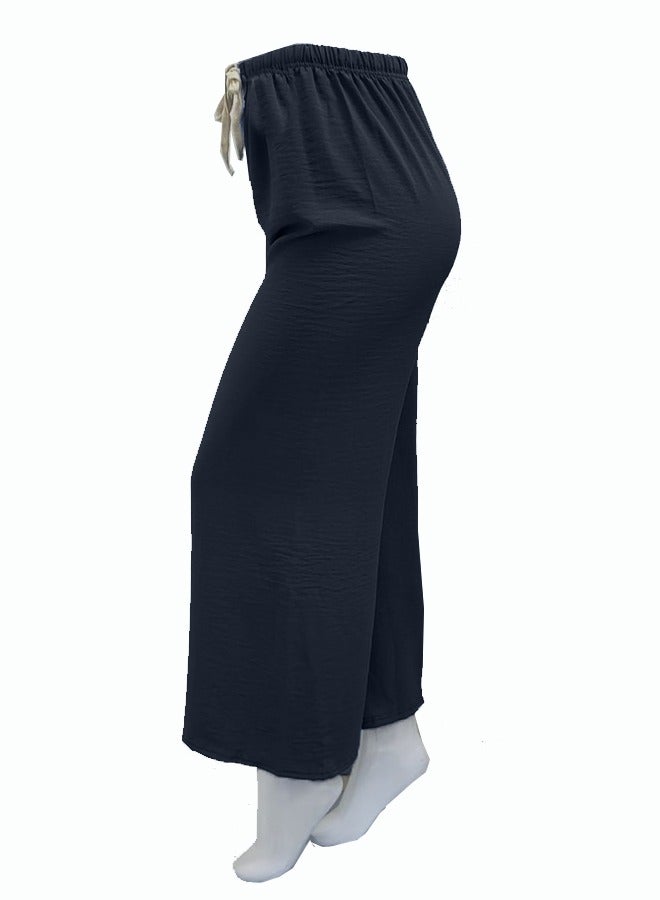 SD Wide Leg Pants With Elastic Waist