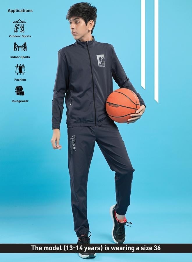 Technosport Graphic Print High Neck Jacket With Zipper Detail - Image 1