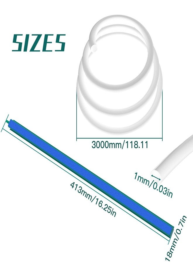 Saim Aquarium Air Stone Bar Bubbler 15.78 Inch, Bubbler Stone with Plastic Base, 9.8ft Airline Tubing with 3 Piece Suction Cup for Fish Tank, Air Stone Bar, 2 Pack - Image 2