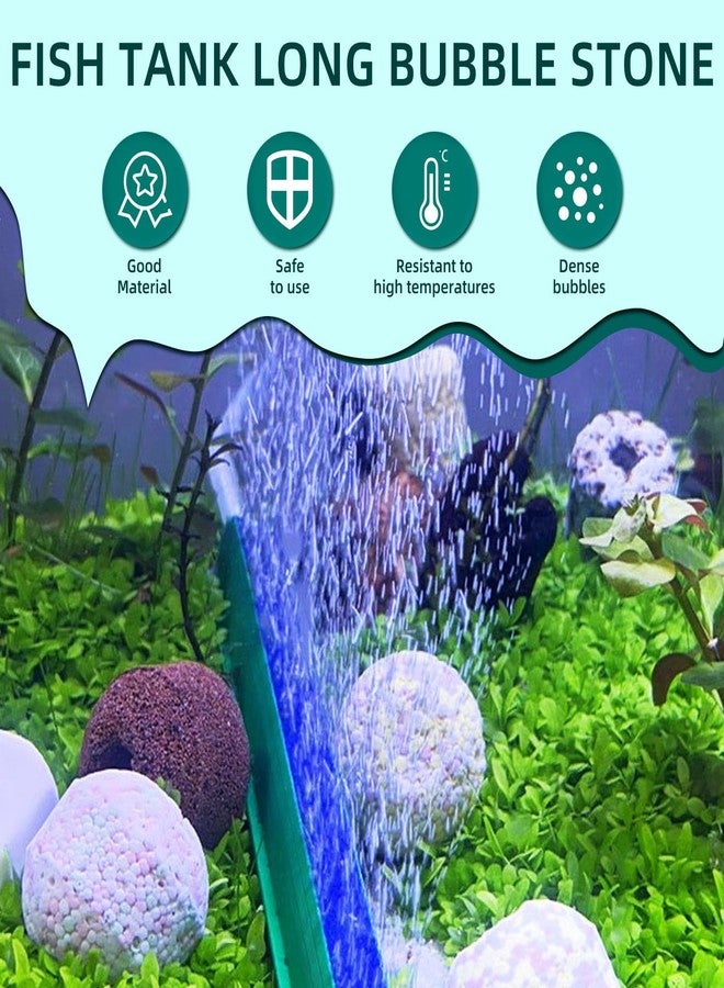 Saim Aquarium Air Stone Bar Bubbler 15.78 Inch, Bubbler Stone with Plastic Base, 9.8ft Airline Tubing with 3 Piece Suction Cup for Fish Tank, Air Stone Bar, 2 Pack - Image 3