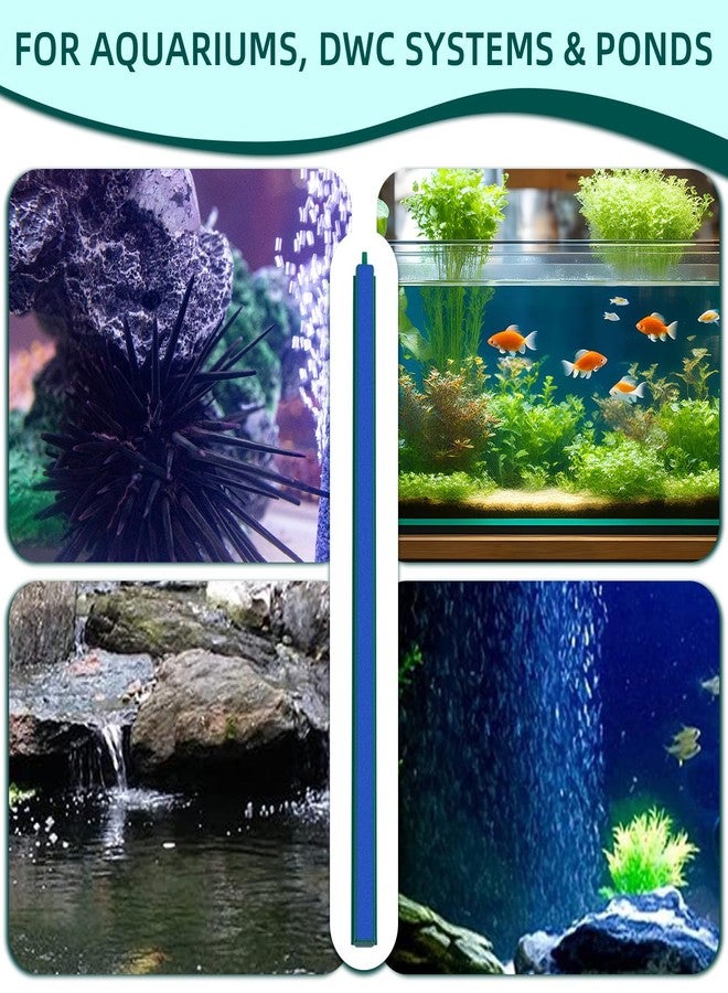 Saim Aquarium Air Stone Bar Bubbler 15.78 Inch, Bubbler Stone with Plastic Base, 9.8ft Airline Tubing with 3 Piece Suction Cup for Fish Tank, Air Stone Bar, 2 Pack - Image 5