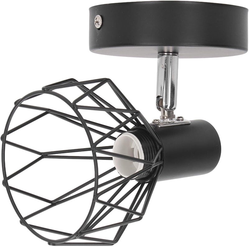 Zerodis Vintage Industrial Metal Wall Sconce Holder for Indoor Lighting with Adjustable Design and Material for Home Decoration, Kitchen, Office, Restaurant, E14, Matte Black - Image 1