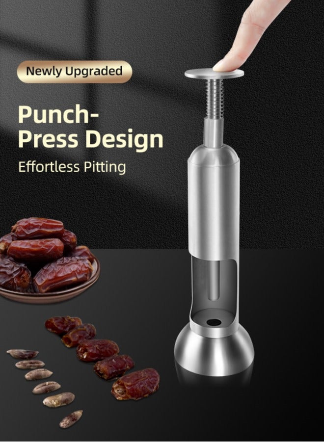 Date Seed Remover, Stainless Steel Stamped Date Pitter, Seed Remover Tool, Large-Sized Fruit and Olive Pitting Tool, Effortless Pitting, Keep Complete Gadget Accessories for Dates, Olives, Cherries, and Hawthorn. - Image 3