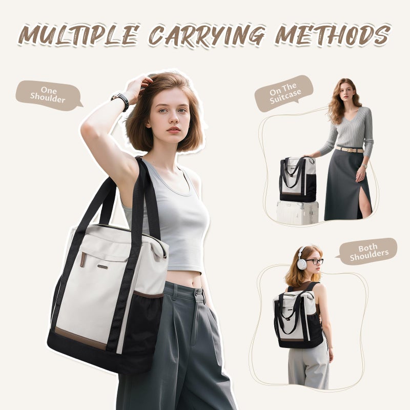 GOLF QUALITY Laptop Backpack for Women,Adjustable Tote Work Business Backpack,TravelPersonal Carry On Bag,17.3Inch,WBlack - Image 2