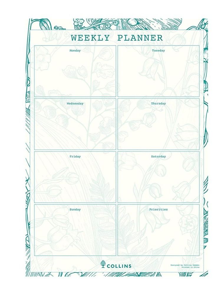 كولينز تارا لوح مكتبي أسبوعي مقاس - Image 2