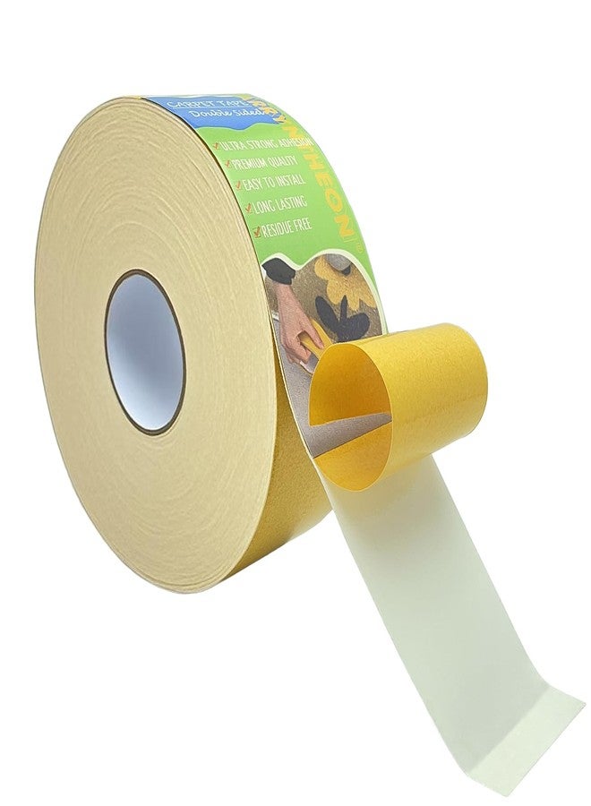 ARRYNTHEON Double Sided Carpet Tape for Hardwood Floors 2 Inch x 15 Yards Non Slip Rug Tape for Tile Floors, Easy to Remove Without Residue Rug Tape Gripper for Carpet (Yellow, 2Inch x 15Yards) - Image 1