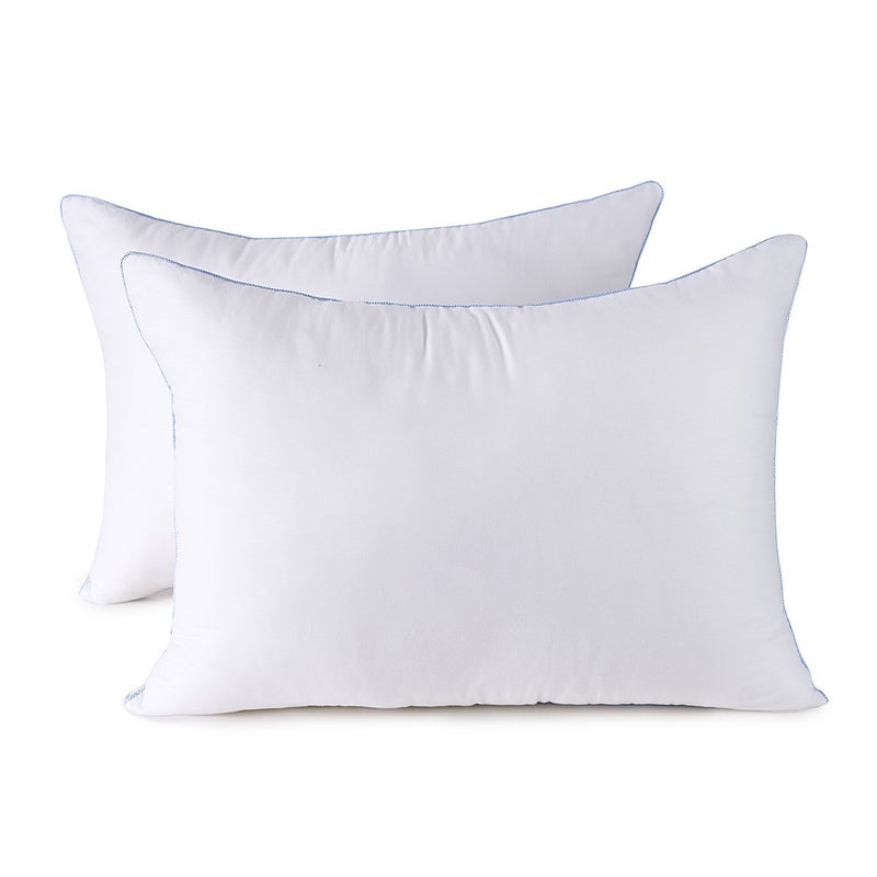 HOMESJUN Pillows Set of 2, Fluffy Down Alternative Bed Pillow Cotton Cover, White, King Size 20x36 - Image 1