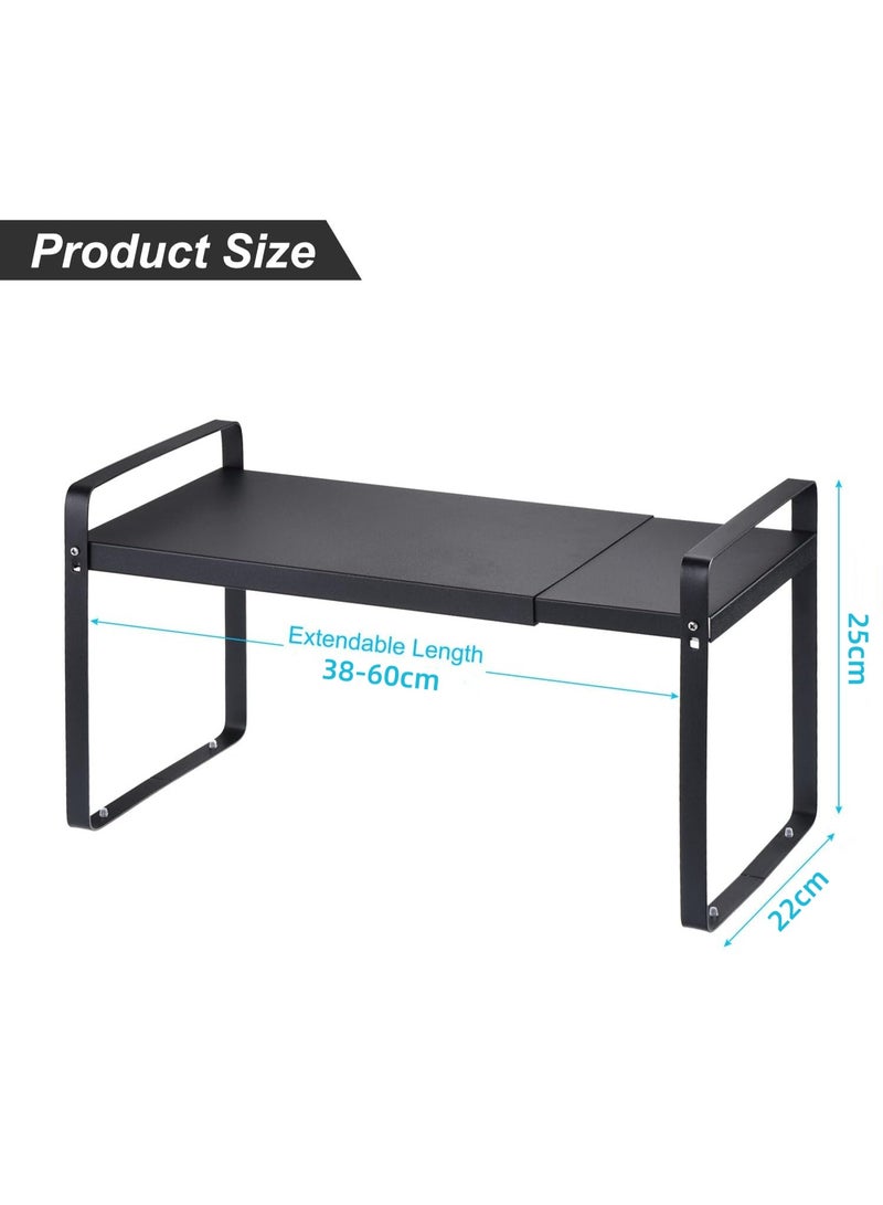 Toriseek Expandable Countertop Organizer Shelf, Cabinet Shelf Organizers, Kitchen Counter Shelves, Metal Spice Racks, Stackable Counter Storage Shelf - Image 4