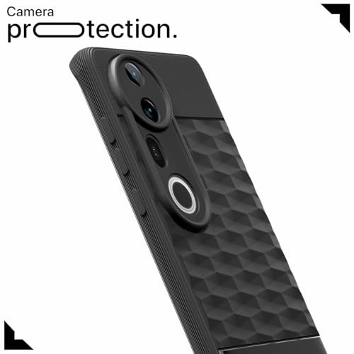Pikkme Back Cover for Vivo T4 Ultra 5G Camera Protection 3D Hexa Cube Design Silicone Protective Bumper Case (Black) - Image 5