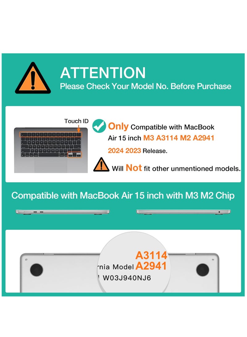 اثنين من حزمة شاشة التوقف على ماك بوك اير 15.3-inch ( 2024 / 2023 م 3 / م 2 a3114 / a2941 ) المضادة للوهج الحيوانات الأليفة فيلم غير لامع - Image 2