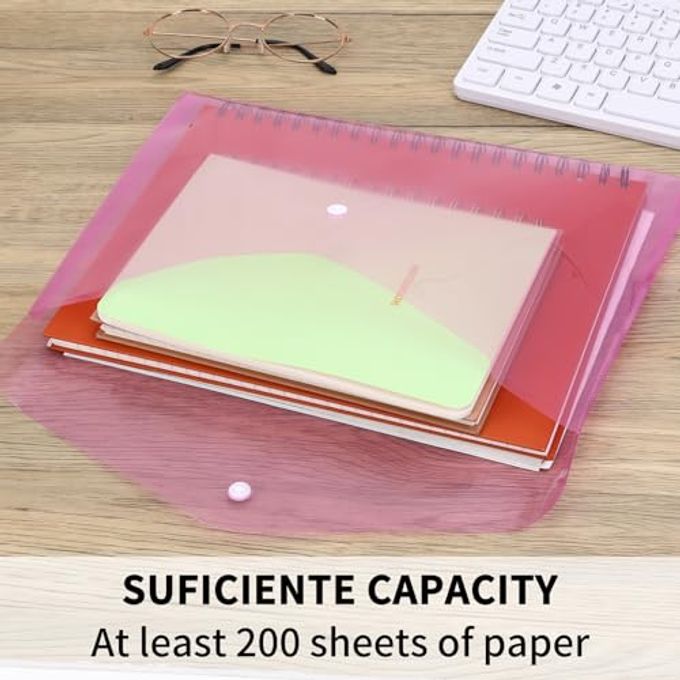 EOOUT 14Pcs Plastic Envelopes, Plastic Folders For Documents, Poly Folders With Snap Closure, A4 Size, Letter Size, For School And Office Supplies - Image 3