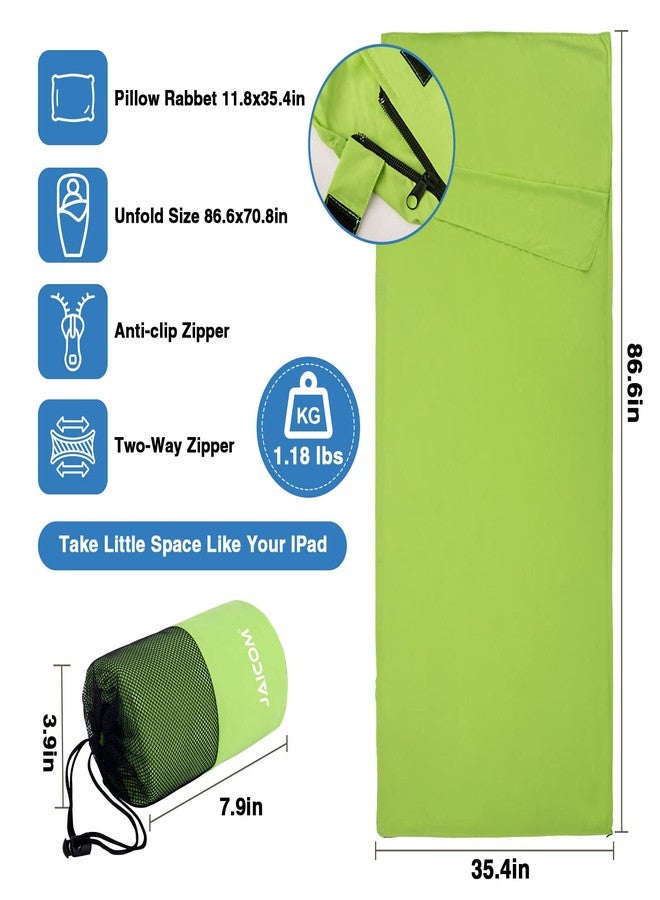 JAICOM Sleeping Bag Liner, Travel Sheets & Adult Sleep Sack, Ultralight and Portable Summer Sleeping Bag - Ideal for Backpacking, Hotels and Hostels, Business Trips, Camping - Image 2