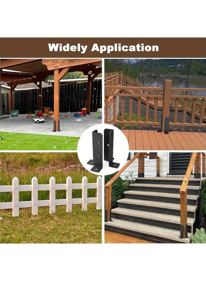 قطعة واحدة قاعدة عمود معدنية لسور السياج الخشبي دعامة سطح الشرفة درابزين الشرفة متين مقاوم للصدأ - Image 5