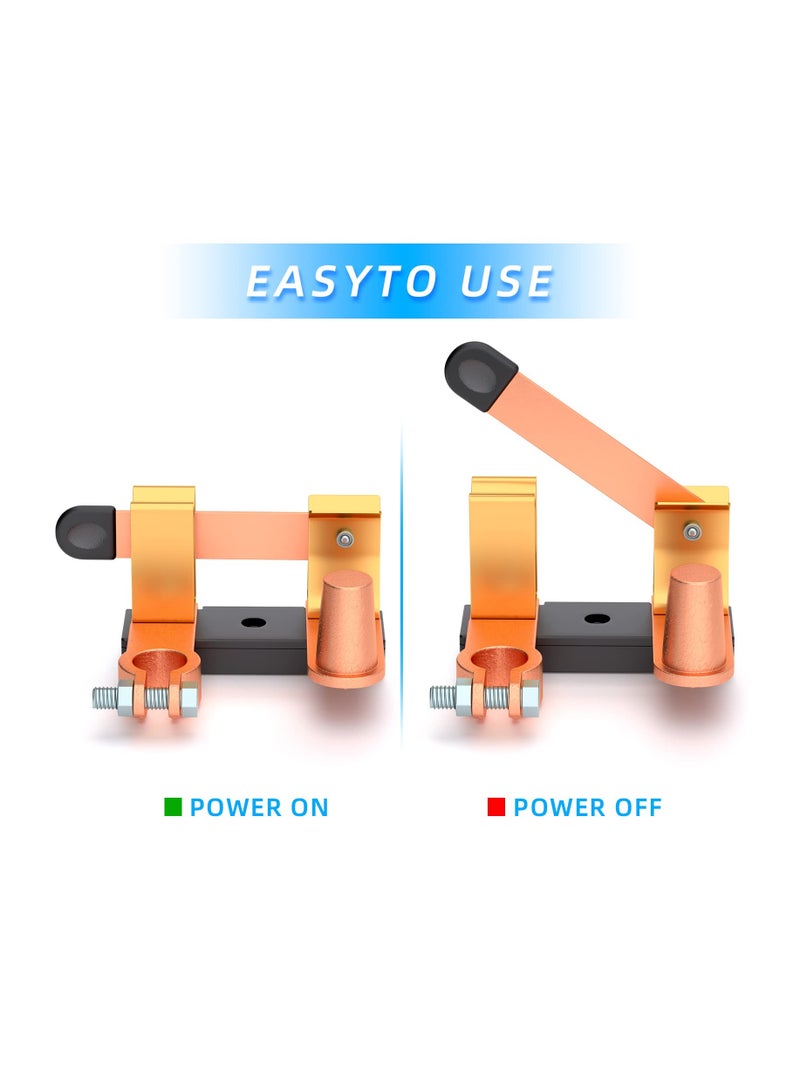 Excefore Top Post Battery Disconnect Switch, 12V / 24V Battery Kill Switch For Negative Post, Heavy Duty Knife Blade Battery Cut Off Switch, for Auto Car RV Boat Truck (Vertical)  - Image 4