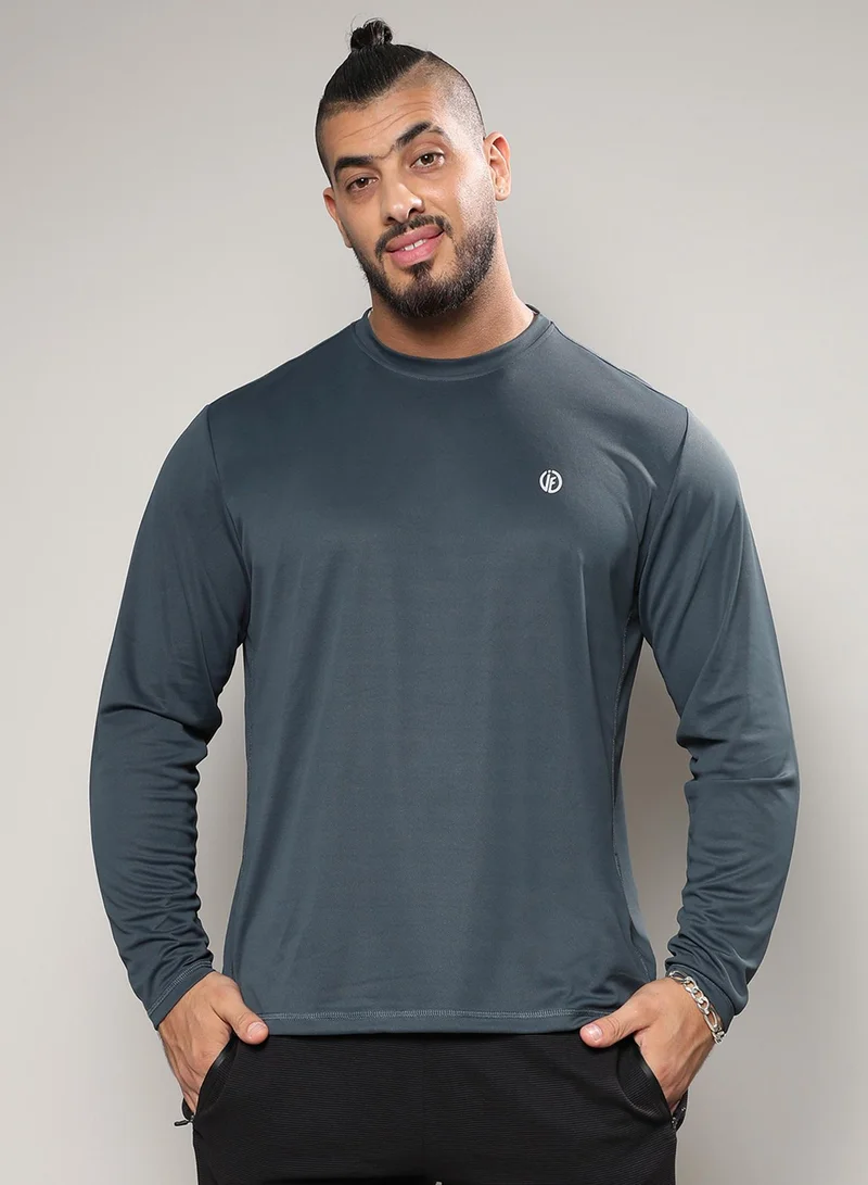 Men's Solid Black Regular Fit Activewear T-Shirt