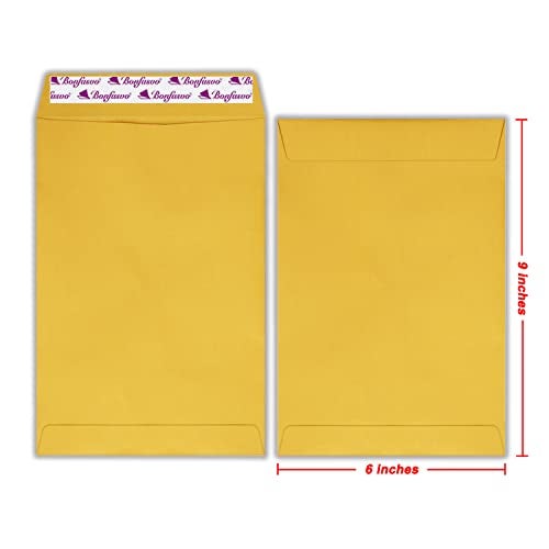 Bonfasvo 300 Pack 6x9 Brown Catalog Envelopes Peel & Seal Security Mailing Envelopes 120GSM Kraft Paper self Seal Envelopes for Invitations Papers Photos Documents Pictures Papers Files - Image 2