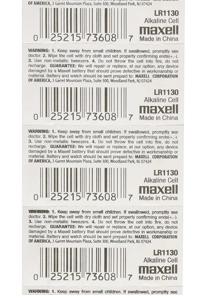 Maxell Pack of 2 (189) LR1130 Alkaline Button Cell Batteries – 1.5V Long-Lasting Battery for Watches, Calculators, Toys & Medical Devices - Image 5